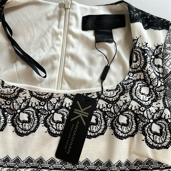 Kardashian Kollection Black and White Striped Midi Dress - Picture 10 of 15